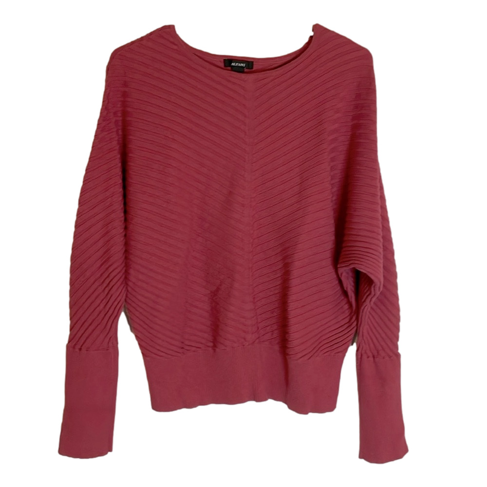 ALFANI Chevron Design Sweater, Women’s L, Mauve/Pink